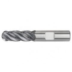 1/2x1/2x1x3 Ball Nose 4FL Carbide End Mill-Weldon Shank-AlTiN - Industrial Tool & Supply