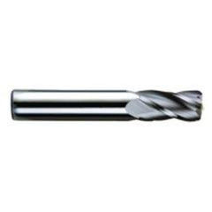 3/8 Dia. x 2-1/2 Overall Length 4-Flute .020 C/R Solid Carbide SE End Mill-Round Shank-Center Cut-TiCN - Industrial Tool & Supply