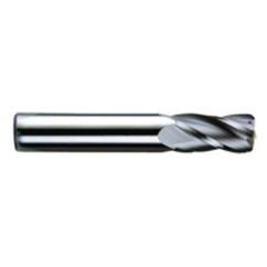 3/8 Dia. x 2-1/2 Overall Length 4-Flute .030 C/R Solid Carbide SE End Mill-Round Shank-Center Cut-TiCN - Industrial Tool & Supply