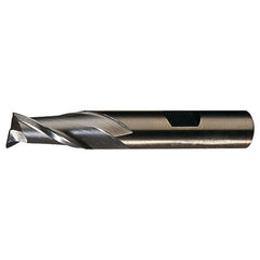 ‎11/32″ × 3/8″ × 9/16″ × 2-1/2″ RHS / RHC HSS-CO 8% (M42) Cobalt Single-End 2-Flute Center Cutting Finishing End Mill - TiCN