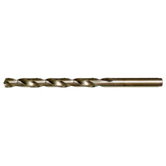 W RHS / RHC HSS-CO 8% (M42) 135 Degree Split Point Cobalt Heavy Duty Jobber Length Drill - Straw / Gold Oxide - Exact Industrial Supply
