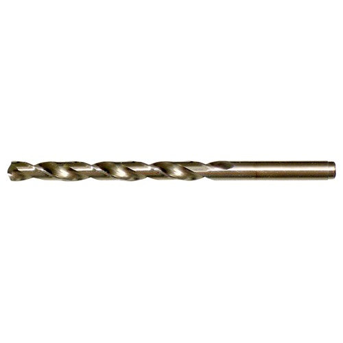 N RHS / RHC HSS-CO 8% (M42) 135 Degree Split Point Cobalt Heavy Duty Jobber Length Drill - Straw / Gold Oxide - Exact Industrial Supply