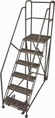 Cotterman - 96" 6 Step Rolling Work Platform - Rolling Work Platform, 800 Lb Capacity, 60" Platform Height, 40" Base Width x 78" Base Depth, Serrated Steel - Industrial Tool & Supply