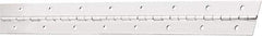 National Mfg. - 30" Long x 1-1/2" Wide, Stainless Steel Stainless Steel Coating Continuous Hinge - 0.042" Thick with Holes - Industrial Tool & Supply