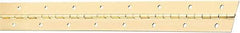 National Mfg. - 48" Long x 1-1/2" Wide, Steel Brass Finish Continuous Hinge - 0.042" Thick with Holes - Industrial Tool & Supply