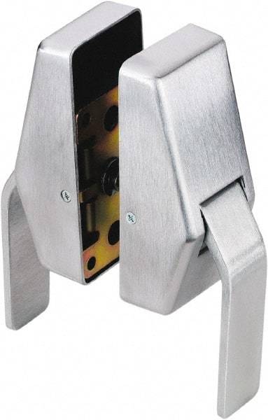 GLYNN-JOHNSON - Push/Pull Springlatch Lever Lockset for up to 1-3/4" Thick Doors - 2-3/4" Back Set, Stainless Steel, Satin Stainless Steel Finish - Industrial Tool & Supply