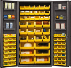 Durham - 6 Shelf 78 Bin Storage Cabinet - Steel, 36" Wide x 24" Deep x 72" High, Gray - Industrial Tool & Supply