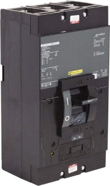 Square D - 400 Amp, 600 V, 3 Pole, Panel Mount Molded Case Circuit Breaker - Magnetic Trip, Multiple Breaking Capacity Ratings - Industrial Tool & Supply
