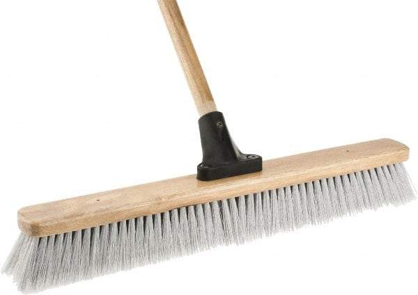 Harper Brush - 24" Fine Particle Synthetic Push Broom - 2-7/8" Bristle Length, Wood Block, Bolt-On Handle Connection, Handle Included - Industrial Tool & Supply