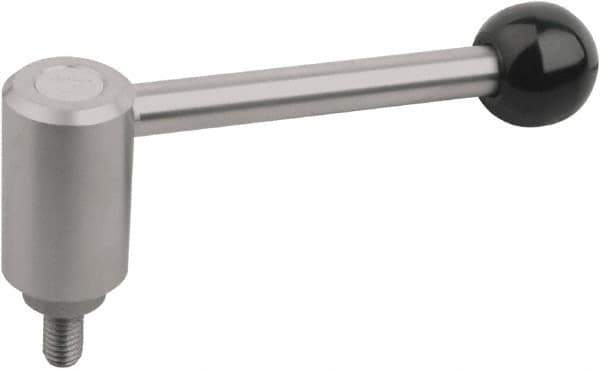 KIPP - 5/16-18, Stainless Steel Threaded Stud Adjustable Clamping Handle - 104mm OAL, 49.5mm High - Industrial Tool & Supply