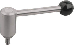 KIPP - M10, Stainless Steel Threaded Stud Adjustable Clamping Handle - 104mm OAL, 49.5mm High - Industrial Tool & Supply