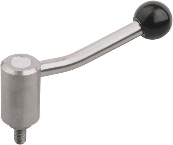 KIPP - 5/8-11, Stainless Steel Threaded Stud Adjustable Clamping Handle - 145mm OAL, 81mm High - Industrial Tool & Supply