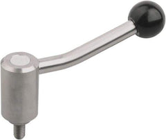 KIPP - M8, Stainless Steel Threaded Stud Adjustable Clamping Handle - 100mm OAL, 58.5mm High - Industrial Tool & Supply