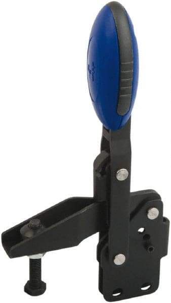 KIPP - Vertical Handle, Manual Hold Down Toggle Clamp - U-Bar, Straight Base, Nitride/Oxide Finish, Steel - Industrial Tool & Supply