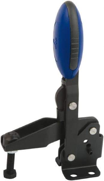 KIPP - Vertical Handle, Manual Hold Down Toggle Clamp - U-Bar, Flanged Base, Nitride/Oxide Finish, Steel - Industrial Tool & Supply
