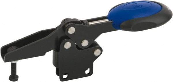 KIPP - Horizontal Handle, Manual Hold Down Toggle Clamp - U-Bar, Straight Base, Nitride/Oxide Finish, Steel - Industrial Tool & Supply