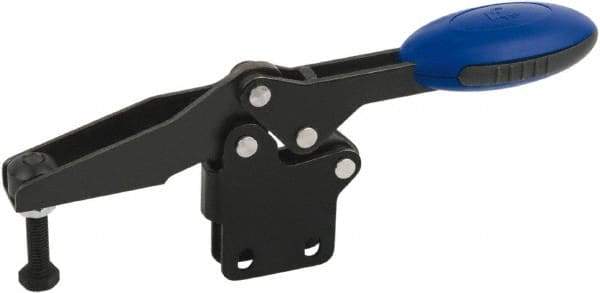 KIPP - Horizontal Handle, Manual Hold Down Toggle Clamp - U-Bar, Straight Base, Nitride/Oxide Finish, Steel - Industrial Tool & Supply