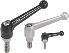 KIPP - M12, Zinc Threaded Stud Adjustable Clamping Handle - 108mm OAL, 72mm High - Industrial Tool & Supply