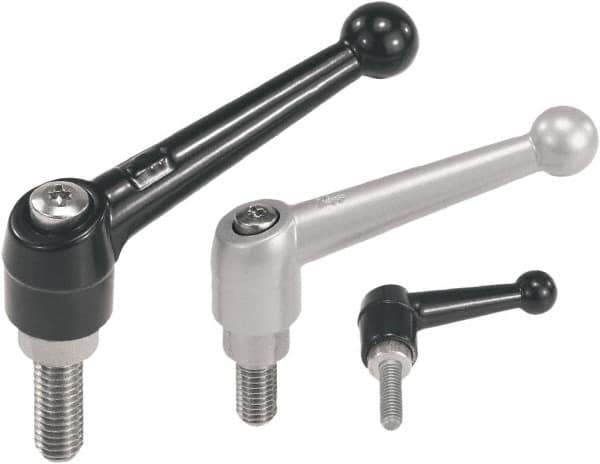 KIPP - M5, Zinc Threaded Stud Adjustable Clamping Handle - 46mm OAL, 35.5mm High - Industrial Tool & Supply