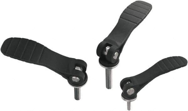 KIPP - M10, Fiberglass Reinforced Plastic Threaded Stud Adjustable Clamping Handle - 110mm OAL, 27.7mm High - Industrial Tool & Supply