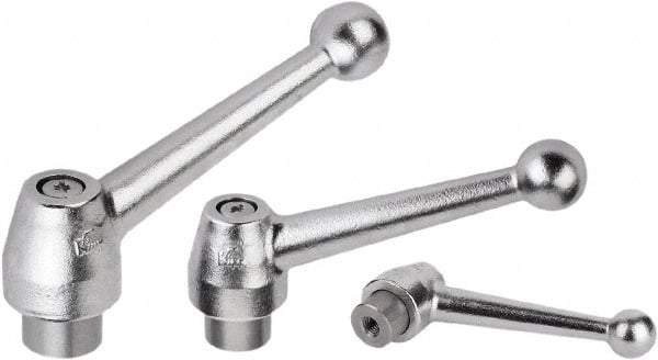 KIPP - M10, Steel Threaded Hole Adjustable Clamping Handle - 97mm OAL, 54mm High - Industrial Tool & Supply