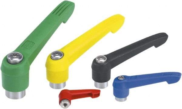 KIPP - 3/8-16, Fiberglass Reinforced Plastic Threaded Hole Adjustable Clamping Handle - 109mm OAL, 66mm High - Industrial Tool & Supply