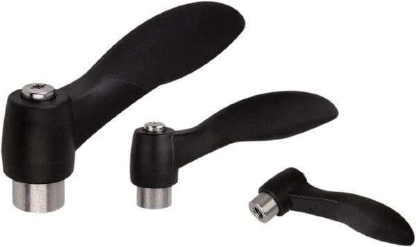 KIPP - #10-24, Fiberglass Reinforced Plastic & Thermoplastic SEBS Threaded Hole Adjustable Clamping Handle - 48.1mm OAL, 33.5mm High - Industrial Tool & Supply