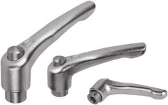 KIPP - 5/16-18, Stainless Steel Threaded Hole Adjustable Clamping Handle - 74.5mm OAL, 45.5mm High - Industrial Tool & Supply