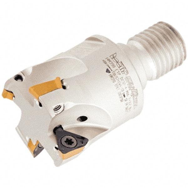 Iscar - 32mm Cut Diam, 8mm Max Depth of Cut, 60mm OAL, Indexable Square Shoulder Helical End Mill - HM390 TPKT 100304PDR, HM390 TPKT 1003PDR Inserts, M16 Modular Connection, 90° Lead Angle, Through Coolant - Industrial Tool & Supply