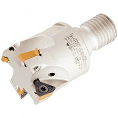Iscar - 32mm Cut Diam, 8mm Max Depth of Cut, 60mm OAL, Indexable Square Shoulder Helical End Mill - HM390 TPKT 100304PDR, HM390 TPKT 1003PDR Inserts, M16 Modular Connection, 90° Lead Angle, Through Coolant - Industrial Tool & Supply