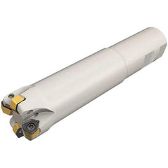 Iscar - 1-1/2" Cut Diam, 0.059" Max Depth, 1-1/4" Shank Diam, Weldon Shank Indexable High-Feed End Mill - Screw Holding Method, H600 WXCU Insert, FF EWX-07 Toolholder, Through Coolant - Industrial Tool & Supply