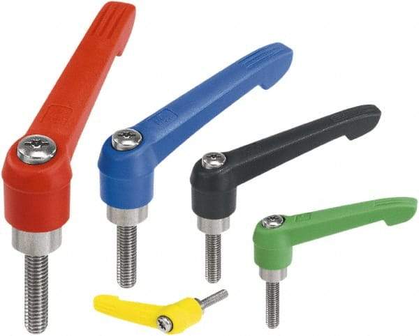 KIPP - #10-24, Fiberglass Reinforced Plastic Threaded Stud Adjustable Clamping Handle - 47mm OAL, 33.5mm High - Industrial Tool & Supply