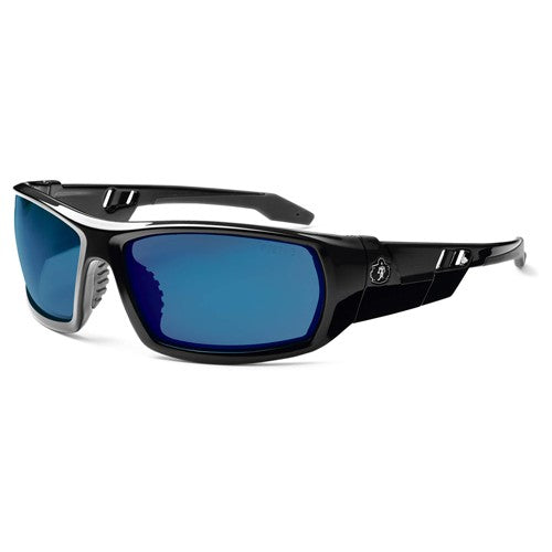 Odin Blue Mirror Lens Black Safety Glasses - Industrial Tool & Supply