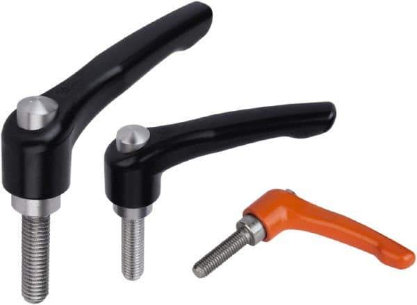 KIPP - 3/8-16, Zinc Threaded Stud Adjustable Clamping Handle - 91mm OAL, 58.5mm High - Industrial Tool & Supply