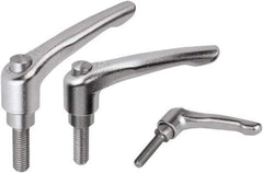KIPP - M10, Stainless Steel Threaded Stud Adjustable Clamping Handle - 91mm OAL, 58.5mm High - Industrial Tool & Supply