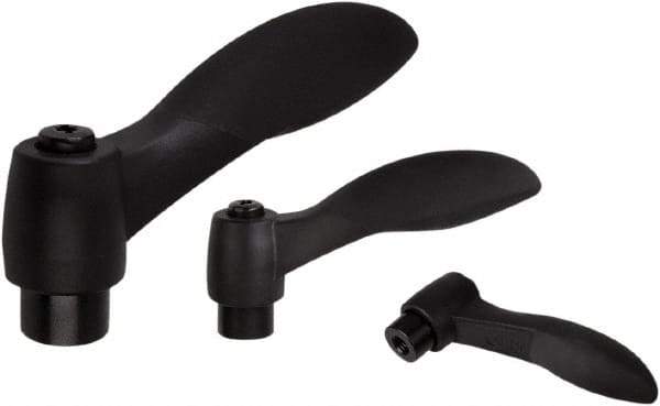 KIPP - M6, Fiberglass Reinforced Plastic & Thermoplastic SEBS Threaded Hole Adjustable Clamping Handle - 74.4mm OAL, 45.2mm High - Industrial Tool & Supply