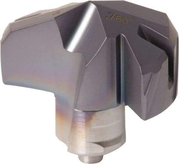 Iscar - Series ICK-2M, 19.3mm Diam Grade IC908 Replaceable Drill Tip - Carbide, TiAlN/TiN Finish, 19 Seat Size - Industrial Tool & Supply