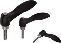 KIPP - M10, Fiberglass Reinforced Plastic & Thermoplastic SEBS Threaded Stud Adjustable Clamping Handle - 74.4mm OAL, 45.2mm High - Industrial Tool & Supply
