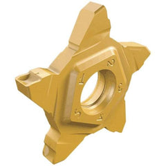 Iscar - PENTA24N239 C IC908 Grade, 0.0941" Cutting Width, Carbide Cutoff Insert - Neutral Lead Angle, 0.0059" Cnr Rad, TiN/TiAlN Coated - Industrial Tool & Supply