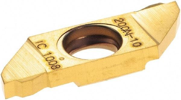 Iscar - SCIL22200 IC1008 Grade, 0.0787" Cutting Width, Carbide Cutoff Insert - Neutral Lead Angle, 0.0039" Cnr Rad, TiAlN/TiN Coated, Single End - Industrial Tool & Supply