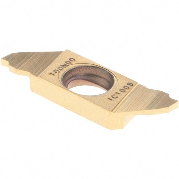 Iscar - SCIL22100 IC1008 Grade, 0.0394" Cutting Width, Carbide Cutoff Insert - Neutral Lead Angle, TiAlN/TiN Coated, Single End - Industrial Tool & Supply