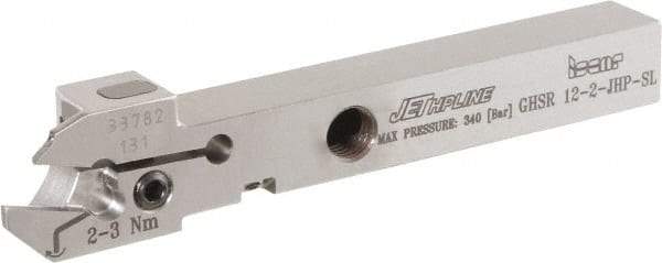 Iscar - GHS, External, Right Hand, 2.2 to 3mm Groove Width, Indexable Grooving Tool Holder - GI.., TIP Insert Compatibility, 12mm Shank Height, 12mm Shank Width, 100mm OAL, Through Coolant - Industrial Tool & Supply