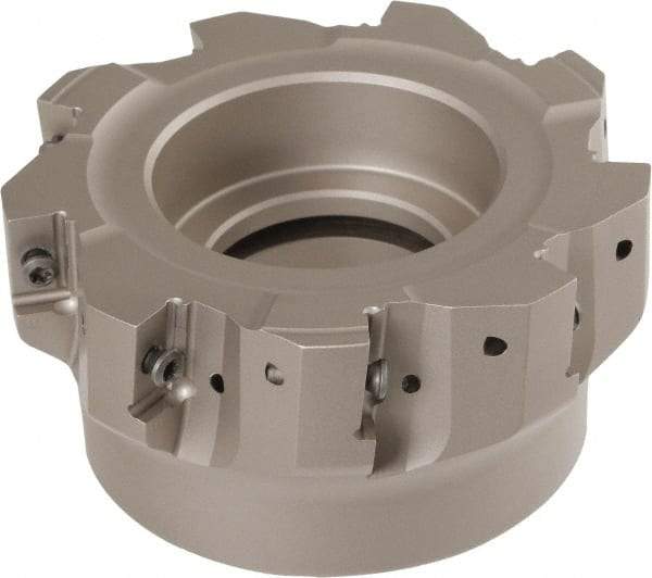 Iscar - 9 Inserts, 4" Cut Diam, 1-1/2" Arbor Diam, 0.708" Max Depth of Cut, Indexable Square-Shoulder Face Mill - 1-3/4" High, P290 AC.T 1806.. Insert Compatibility, Through Coolant, Series MillShred - Industrial Tool & Supply