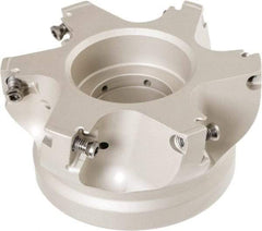 Iscar - 6 Inserts, 100mm Cut Diam, 31.75mm Arbor Diam, 13mm Max Depth of Cut, Indexable Square-Shoulder Face Mill - 50mm High, HM390 TD.T 1505.. Insert Compatibility, Through Coolant, Series HeliIQMill - Industrial Tool & Supply