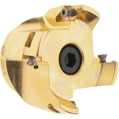 Iscar - 4 Inserts, 3" Cut Diam, 1" Arbor Diam, 0.394" Max Depth of Cut, Indexable Square-Shoulder Face Mill - 2-1/4" High, HSM90S APCR 1405.. Insert Compatibility, Through Coolant, Series Helialu - Industrial Tool & Supply