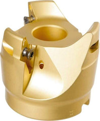 Iscar - 3 Inserts, 2-1/2" Cut Diam, 1" Arbor Diam, 0.394" Max Depth of Cut, Indexable Square-Shoulder Face Mill - 2-1/4" High, HSM90S APCR 1405.. Insert Compatibility, Through Coolant, Series Helialu - Industrial Tool & Supply