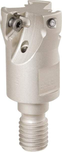 Iscar - 25mm Cut Diam, 8mm Max Depth of Cut, 57mm OAL, Indexable Square Shoulder Helical End Mill - HM390 TPKT 100304PDR, HM390 TPKT 1003PDR Inserts, M12 Modular Connection, 90° Lead Angle, Through Coolant - Industrial Tool & Supply