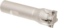 Iscar - 1" Cut Diam, 0.2" Max Depth of Cut, 3/4" Shank Diam, 3-1/2" OAL, Indexable Square Shoulder Helical End Mill - HM390 TCKT 0703PCTR Inserts, Weldon Shank, 90° Lead Angle, Through Coolant, Series HeliIQMill - Industrial Tool & Supply