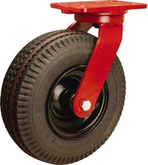 Hamilton - 10" Diam, Rubber Swivel Caster - 480 Lb Capacity, Top Plate Mount, 4-1/2" x 6-1/2" Plate, Sealed Precision Ball Bearing - Industrial Tool & Supply