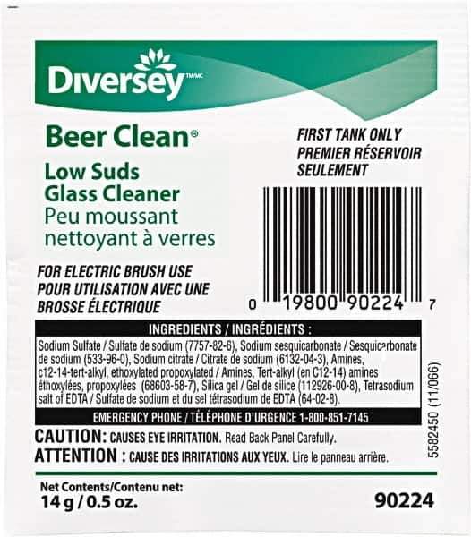 Diversey - 0.50 oz Packet Unscented Glass Cleaner - Use on Beverage Glass - Industrial Tool & Supply